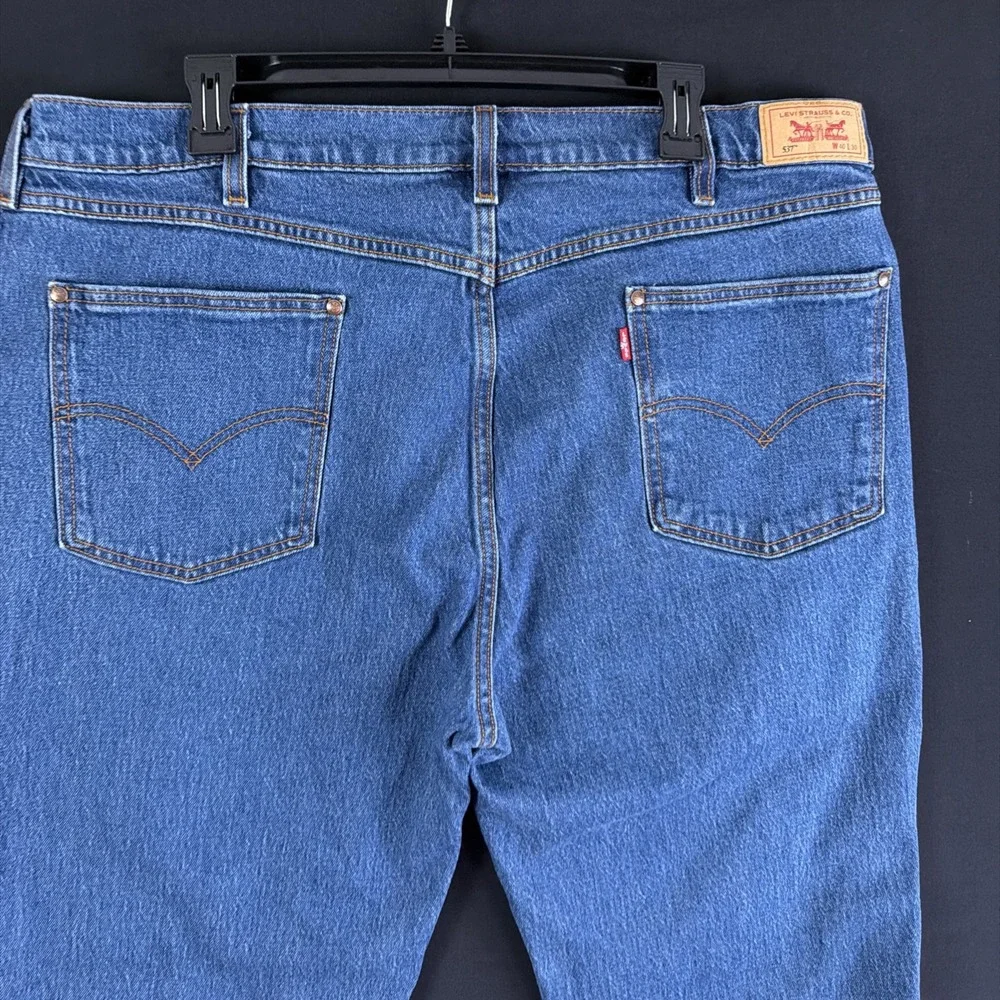 Levis 537 Jean Men 40x30 Boot Cut Regular Stretch Dark Wash Denim Cowboy Western